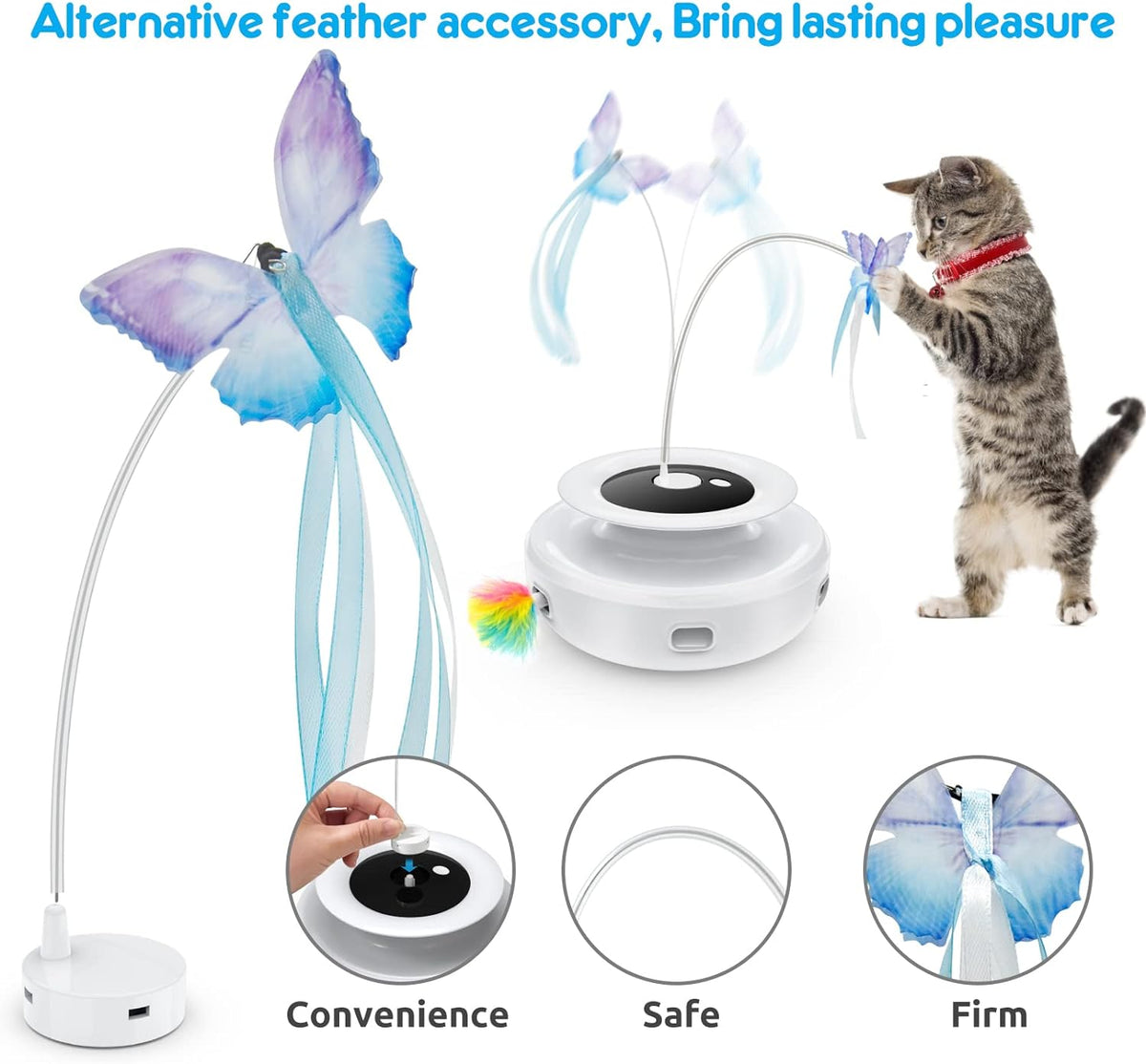 ORSDA Cat Toy Replaceable Butterfly Accessory 3PCS