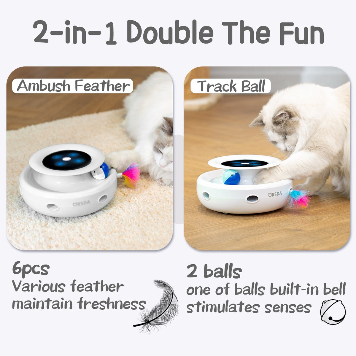 ORSDA 2-in-1 Interactive Cat Toys