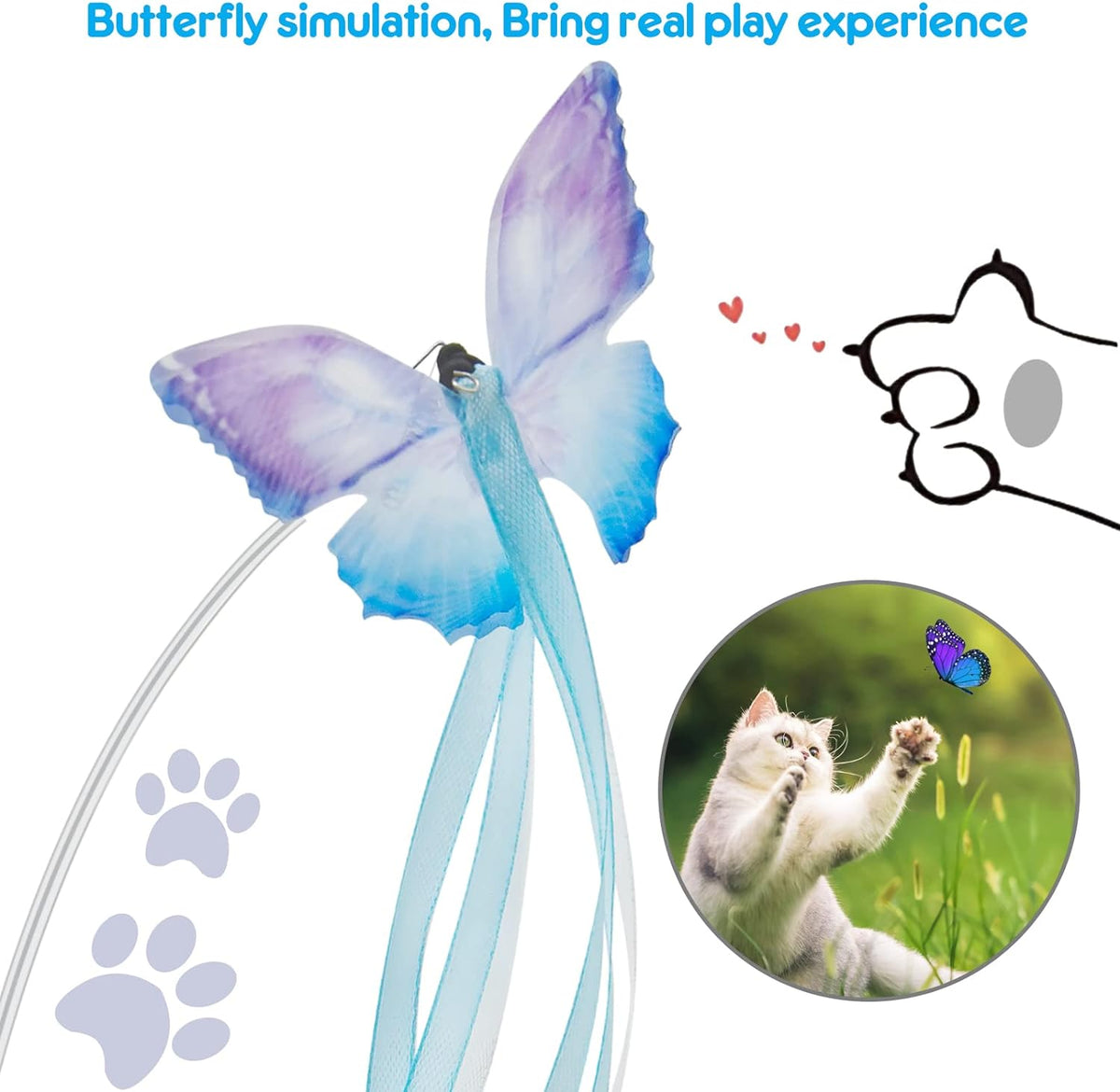 ORSDA Cat Toy Replaceable Butterfly Accessory 3PCS