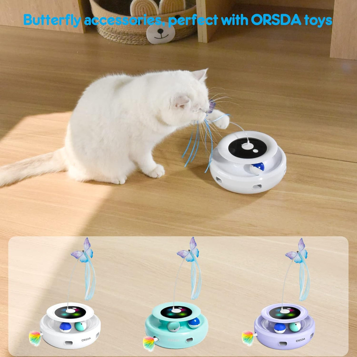 ORSDA Cat Toy Replaceable Butterfly Accessory 3PCS