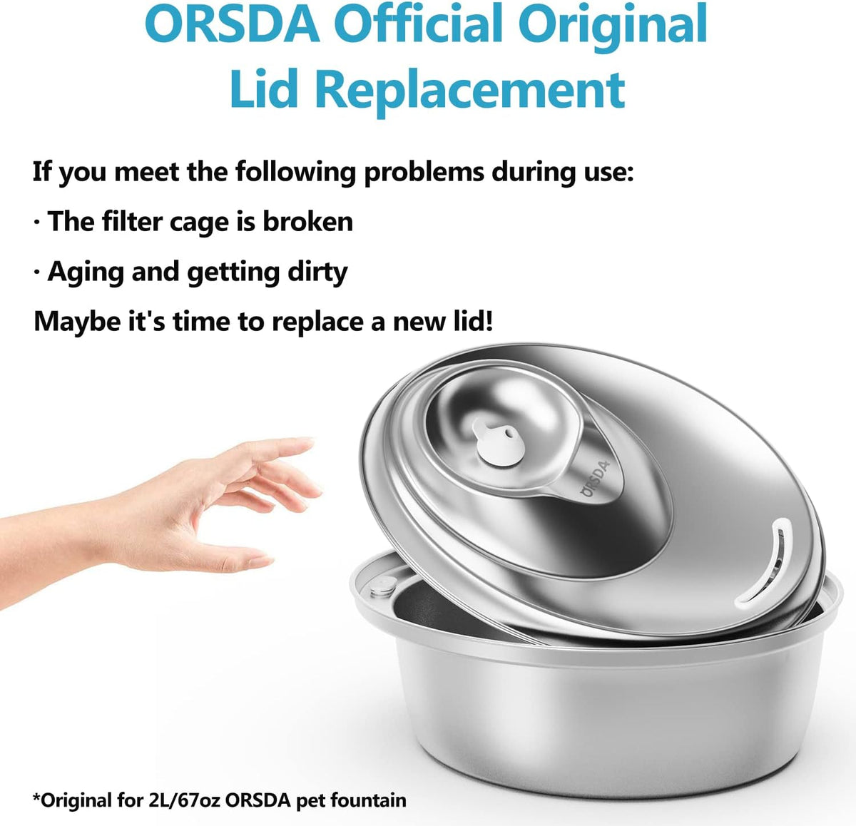 ORSDA Cat Water Fountain Replacement Lid for D30/D60